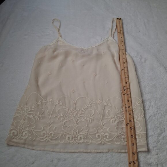 Old Navy Floral Embroidered Cami Sz S Lace Adjustable Straps Boho Minimalist - Picture 11 of 14